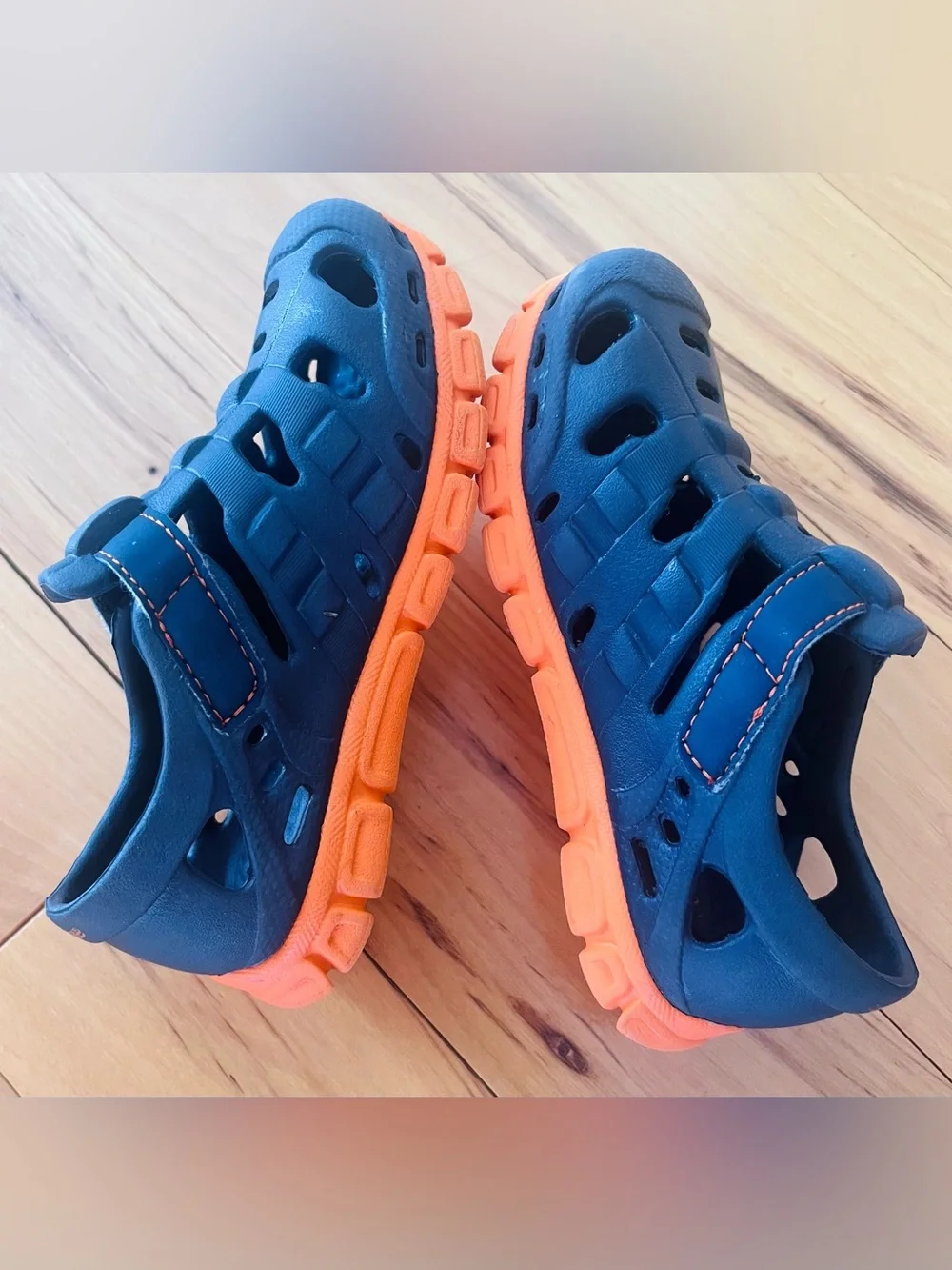 Stride Rite Surprize Demetrius Navy Orange Rubber Active Kids Water Shoes Size 8
